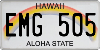 HI license plate EMG505