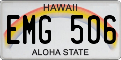 HI license plate EMG506
