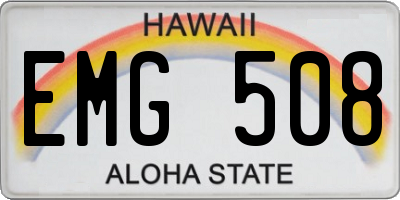 HI license plate EMG508