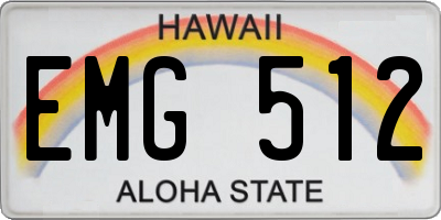 HI license plate EMG512