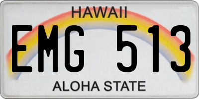 HI license plate EMG513