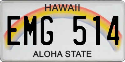 HI license plate EMG514
