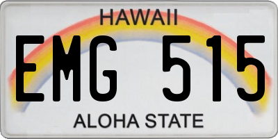 HI license plate EMG515