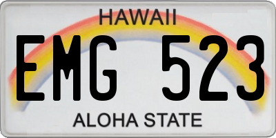 HI license plate EMG523