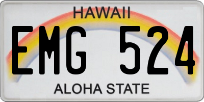 HI license plate EMG524