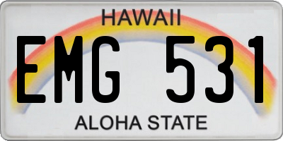 HI license plate EMG531