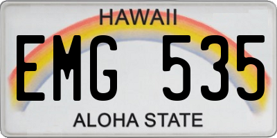 HI license plate EMG535