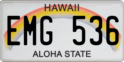 HI license plate EMG536