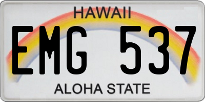 HI license plate EMG537