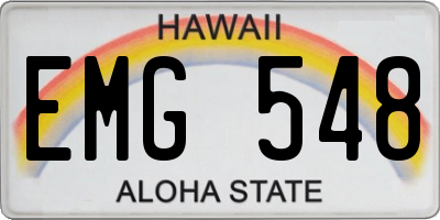 HI license plate EMG548