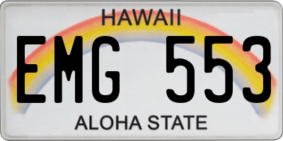 HI license plate EMG553