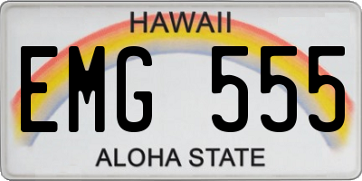 HI license plate EMG555