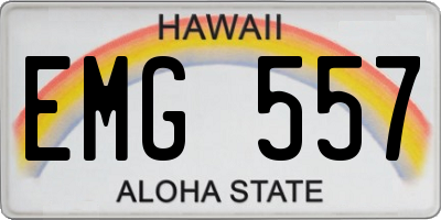 HI license plate EMG557