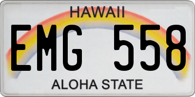 HI license plate EMG558