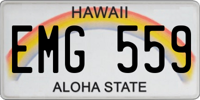 HI license plate EMG559