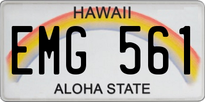 HI license plate EMG561