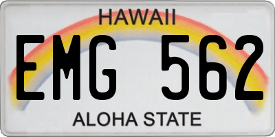 HI license plate EMG562