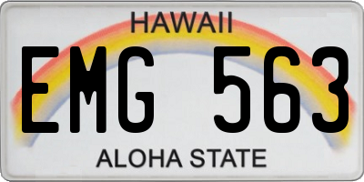 HI license plate EMG563