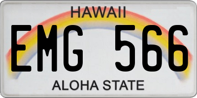 HI license plate EMG566