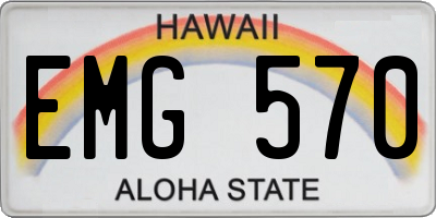 HI license plate EMG570