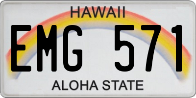 HI license plate EMG571