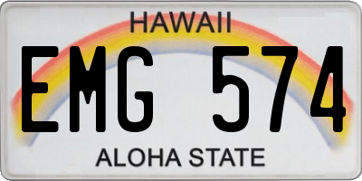 HI license plate EMG574