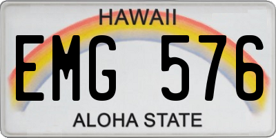 HI license plate EMG576