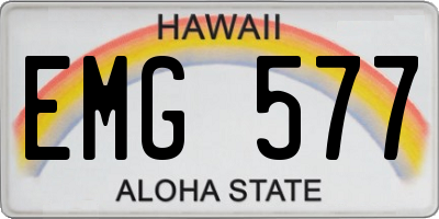 HI license plate EMG577