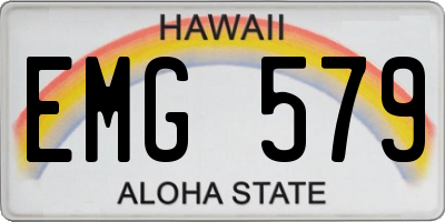 HI license plate EMG579