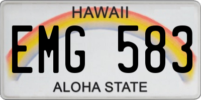 HI license plate EMG583