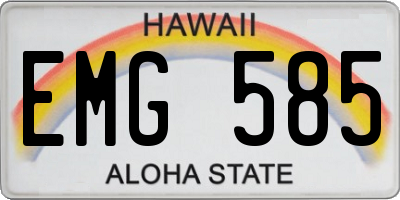 HI license plate EMG585