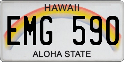 HI license plate EMG590