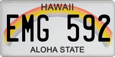 HI license plate EMG592