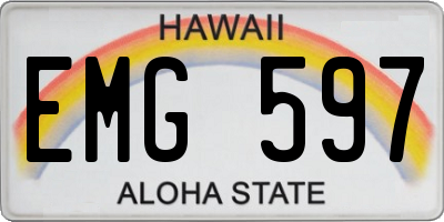 HI license plate EMG597