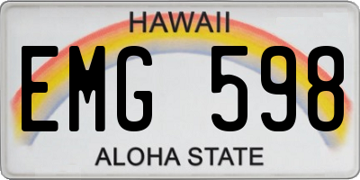 HI license plate EMG598
