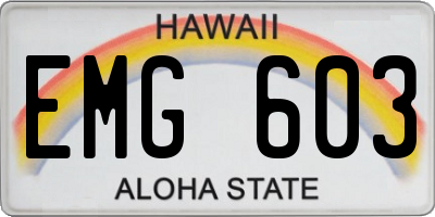 HI license plate EMG603