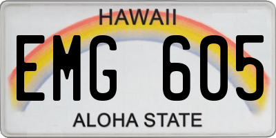 HI license plate EMG605