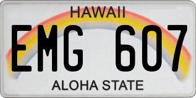 HI license plate EMG607