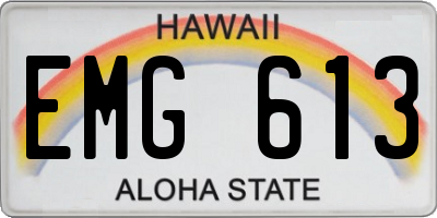 HI license plate EMG613
