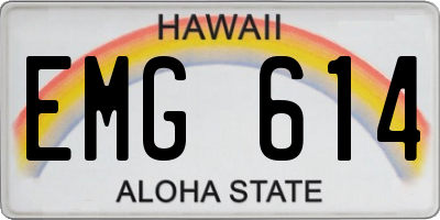 HI license plate EMG614