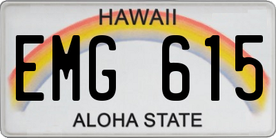 HI license plate EMG615