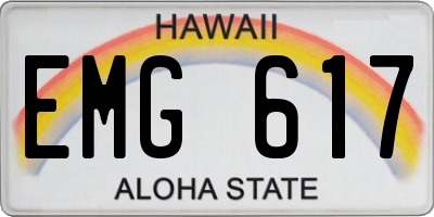 HI license plate EMG617