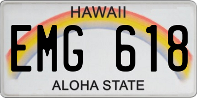 HI license plate EMG618
