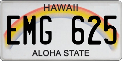HI license plate EMG625