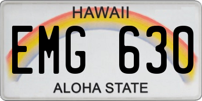 HI license plate EMG630