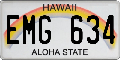 HI license plate EMG634