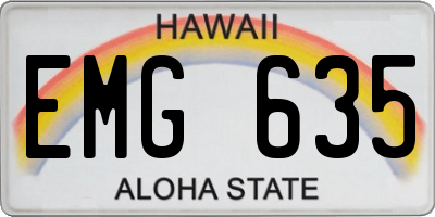 HI license plate EMG635