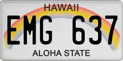 HI license plate EMG637