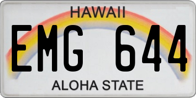 HI license plate EMG644