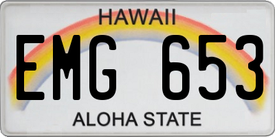 HI license plate EMG653